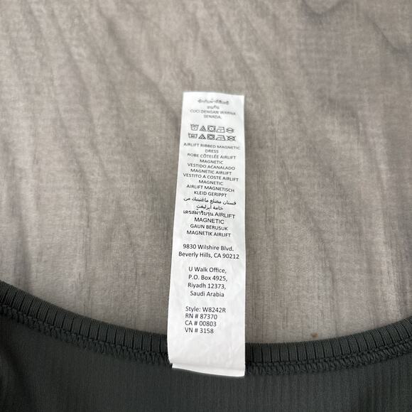 Alo Yoga Seamless Ribbed Green Dress Size Small Petite Racerback Pullover - Picture 3 of 9